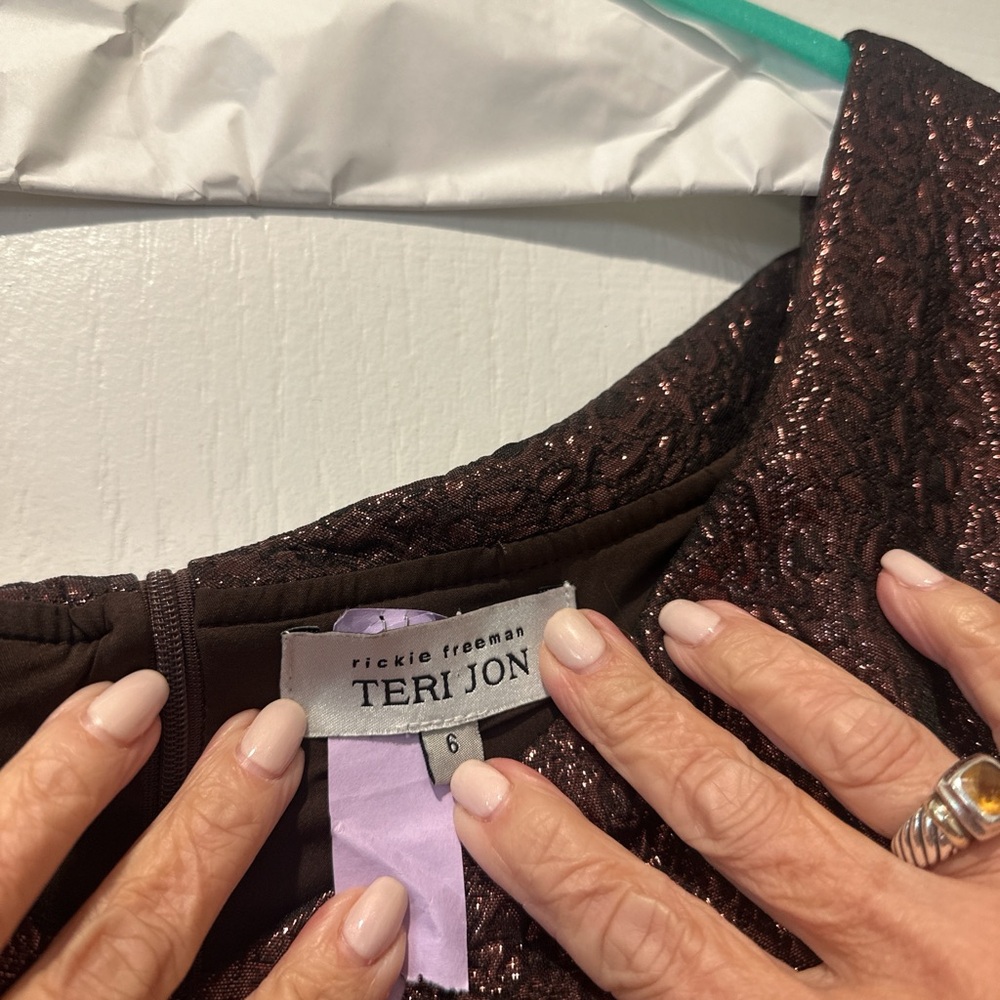 Teri Jon Shimmering Chocolate Gown